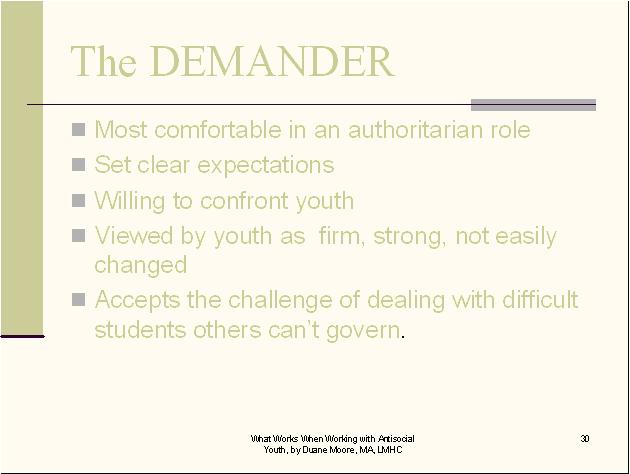 The Demander Conduct Disorder CEUs 